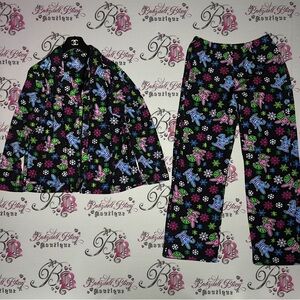 Happy bunny pajamas Jim Benton sarcastic bunny early 2000s vintage set 2 piece